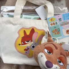 ぬいぐるみチャーム トートバッグ文房具セット しまむら　ズートピア