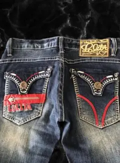 LOLITA JEANS 刺繍 ローウエスト デニム 平成 y2k お兄系 海外