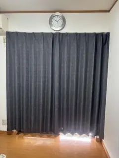 ダークグレー ドレープカーテン レース付き