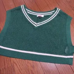 Pinkylate グリーン Vネック ベスト M