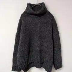 Shelly island【F】長袖　ハイネック　ニット　温かい　ブラック