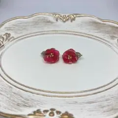 ワイヤーフラワー イヤリング ピアス 椿 モチーフ 花 10