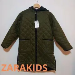 新品未使用ZARAKIDS リバーシブルキルティングコートカーキ✕ブラック152