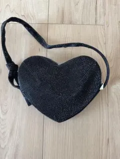 ZARA ハート型 ブラックショルダーバッグ
