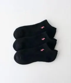 靴下 「3足セット」ラルフローレン　パイル アーチサポートピンク刺繍23-25のサムネイル
