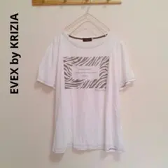 EVEX by KRIZIA　ゼブラTシャツ　ロゴ　ラメ　しまうまのサムネイル