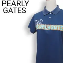 パーリーゲイツ ポップロゴプリント ストレッチ スリット入り ポロシャツ 日本製