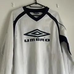 UMBRO アンブロ 00s プラクティスシャツ 長袖 白×ネイビー