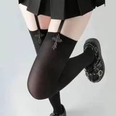 DimMoire ディムモアール 十字の誓いガーターソックス Black DimMoire ディムモアール 十字の誓いガーターソックス - メルカリ
