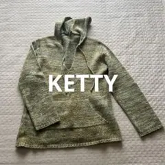 【美品】KETTY ケティ フード付きニット M オリーブグリーン 冬服