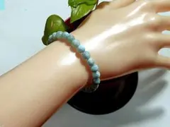 天然石 ラリマー5.9mm〜6.7mm玉ブレスレット 　　250720422