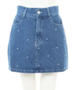 INGNI ビジュー付きデニムミニスカート