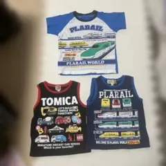 プラレール トミカ Tシャツ 3枚セット 100cmのサムネイル