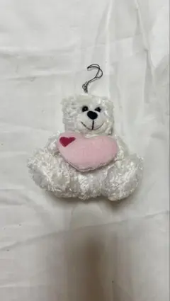 白いクマのぬいぐるみ フック付き