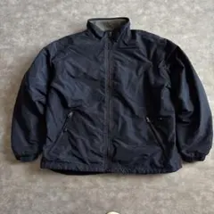 Foot Locker ナイロンジャケット M 裏フリース ネイビー　メンズ古着
