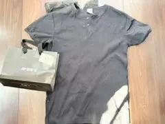 AVIREX ヘンリーネック Tシャツ ブラックのサムネイル