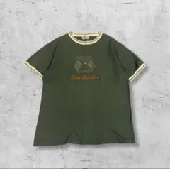 レトロプリントTシャツ リンガーT カジュアル L 古着 vintage