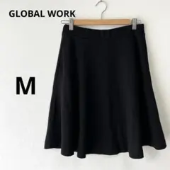 グローバルワーク【M】ブラック フレアスカートシンプル　カジュアル　ウエストゴム