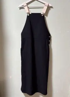 COMME CA 黒 サロペットワンピース　9号