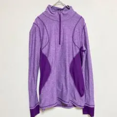 Champion チャンピオン ハーフジップ 長袖 パープル レディース【S 】のサムネイル
