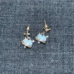 ハート型オーロラクリスタルピアス