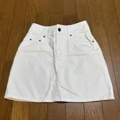 デニムミニスカート S 白 ホワイト