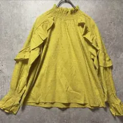 未使用タグ付き　merlot メルロー フリル ブラウス M イエロー 黄色のサムネイル