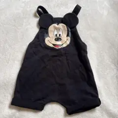 子供服　ミッキー　ディズニーコーデ　ブラック オーバーオール 9-12m