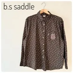 美品‼b.s saddle ダークブラウン 花柄シャツ　綿100％　４L