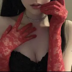 ブライダルグローブ レース 赤 セクシーのサムネイル