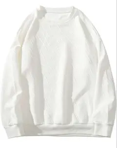 ホワイト ダイヤモンドパターン トレーナー　XL