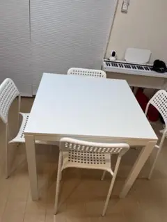 ホワイト 正方形 ダイニングテーブル 約75cm