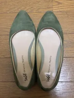Oriental Traffic グリーン スエード パンプス 22.5cm