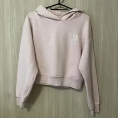 Leisure for Happiness ロゴ刺繍パーカー ピンク