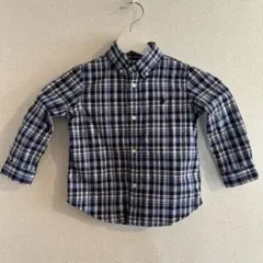 【未使用に近い】Ralph Lauren ネイビー系チェック長袖シャツ　24M