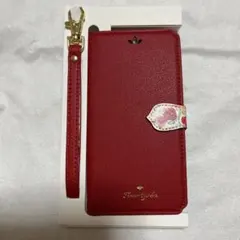 スマホケース 手帳型 iPhone X/XS 赤 手帳型ケース ストラップ付き