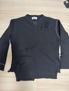 AMBUSH ダメージ加工 ブラックニットセーターのサムネイル