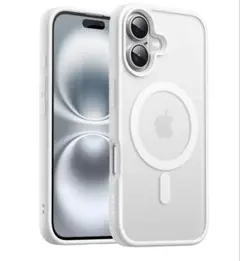 ホワイト iPhone16用ケース マグセーフ対応