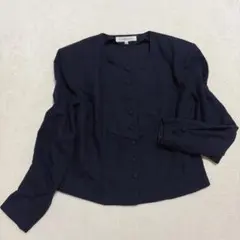 キャシャレル◇カーディガン ウールブレンド くるみボタン 上品 オフィス Fのサムネイル