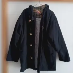 SECOND CLUB 黒 ダッフルコート フード付き