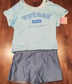 【新品】定価4378円〈サイズ160〉セパレート水着 ブルー 3点セット