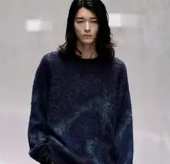 MOHAIR BLEND JACQUARD SHAGGY KNIT