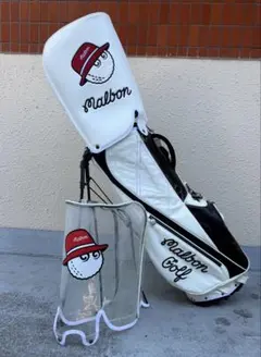 Malbon Golf スタンド付キャディバッグ ホワイト　フード２個付