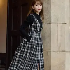 Classic Plaid Jumper Dress black Sサイズ