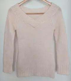 エフデ ピンク Vネックニット