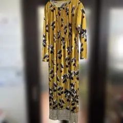 dinos フラワープリント ロングワンピース