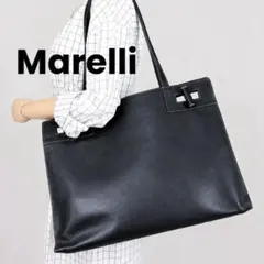マレリー 本革 トートバッグ 肩掛け A4可 シュリンク ターンロック 