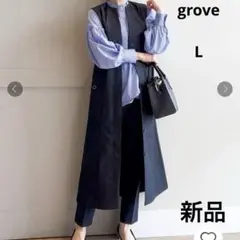 新品★grove★ ジレ2WAYジャンドレ ネイビー
