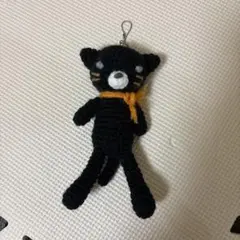 くろねこ / キーホルダー / ハンドメイド / ニット / あみぐるみ