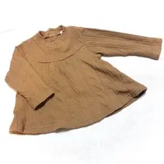 petit main ブラウン ケーブル編み チュニックトップス　90